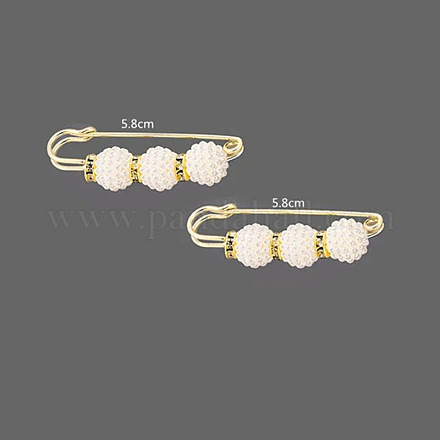 Imitation Pearl Safety Pin Brooches BUTT-PW0001-007C-02-1
