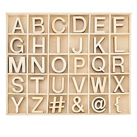 Puzzles d'alphabet et de marques en bois inachevés WOOD-WH0314-112-1