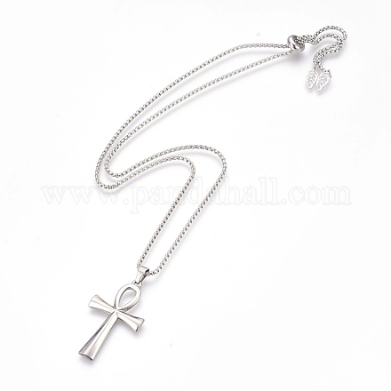 Adjustable 304 Stainless Steel Pendants Necklaces NJEW-JN02247-02-1