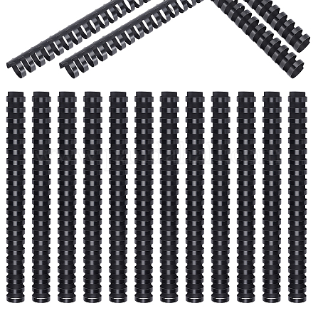 プラスチックワイヤーバインダーコーム  綴じ背  ブラック  298~300x26.5x26.5mm&nbsp;KY-WH0036-160-1