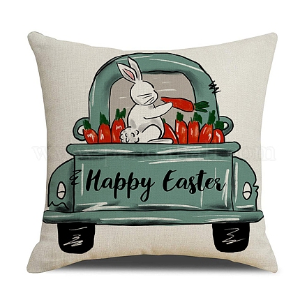 Easter Theme Linen Throw Pillow Covers AJEW-H146-01B-1