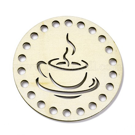 Плоские круглые и кофейные деревянные днища для чашек AJEW-P086-11-1
