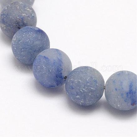 Natürlichen blauen Aventurin runde Perlen Stränge G-O151-03-4mm-1
