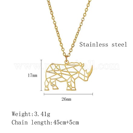 Ожерелья с геометрическими фигурами животных из нержавеющей стали 304 JK0174-5-1