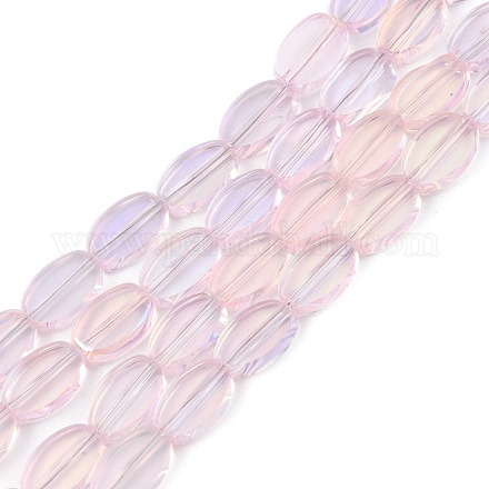 Brins de perles de verre transparentes peintes GLAA-E033-06B-04-1