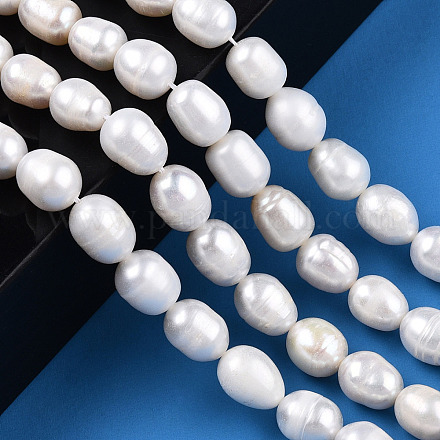 Fili di perle di perle d'acqua dolce coltivate naturali PEAR-L001-C-03-1