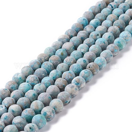 Brins de perles de pyrite naturelle et de turquoise G-K317-A21-1
