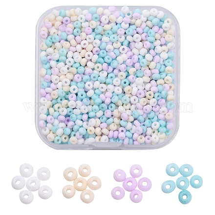 4 Colors 8/0 Opaque Glass Seed Beads SEED-YW0001-42F-1