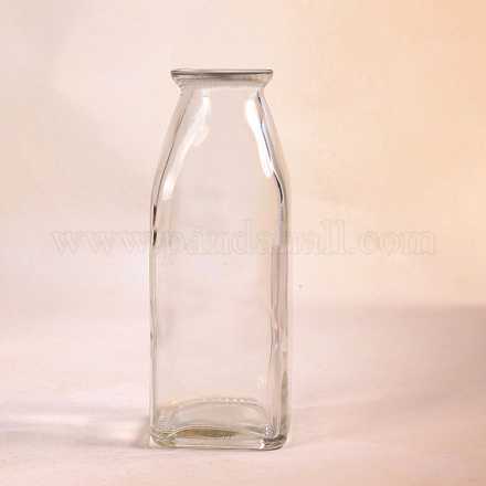 透明なガラス飲み物のびん  ジュースを保管するため  飲料  お茶  透明  16.5cm  穴：4.2のCM  容量：350ml（11.83液量オンス） AJEW-WH0096-25-1