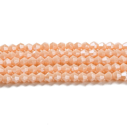 Brins de perles de verre galvanisées de couleur unie opaque GLAA-F029-P4mm-C06-1