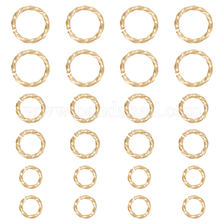 UNICRAFTALE 60Pcs 3 Sizes 4/6/8mm 304 Stainless Steel Jump Rings Twisted Open Jump Rings Round Golden Jump Rings Connector Small Metal O Ring for DIY Earring Bracelet Necklace STAS-UN0046-08-1