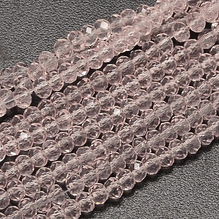 Perles en verre transparent rondelle à facettes EGLA-J134-3x2mm-B08-1