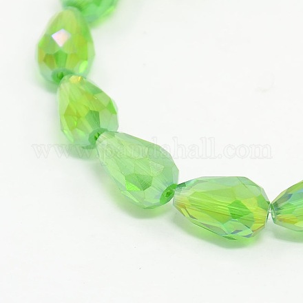 Electroplate Glass Beads Strands EGLA-D015-12x8mm-18-1