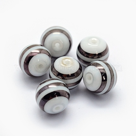 Perles en verre opaque peintes par pulvérisation LAMP-P050-G03-8mm-1