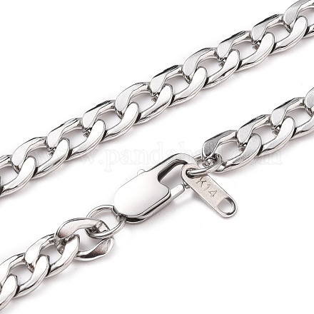 Collares de cadenas con eslabones cubanos de acero inoxidable 304 para hombre NJEW-JN03170-02-1