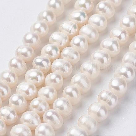 Fili di perle di perle d'acqua dolce coltivate naturali PEAR-D187-13-1