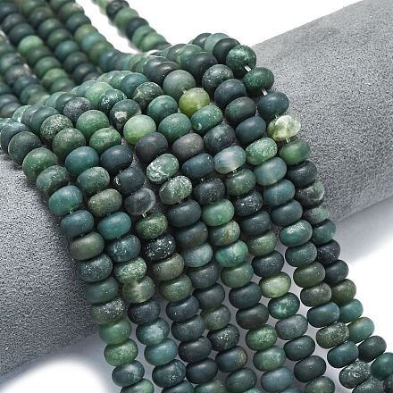 Природные моховой агат бисер нитей G-P575-A24-8x5mm-1