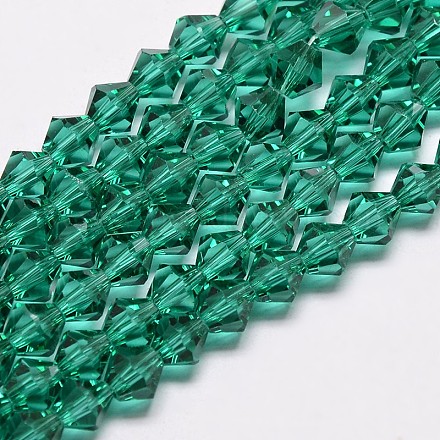 Imitare austriaco di cristallo di vetro bicone fili di perline GLAA-F029-5x5mm-10-1