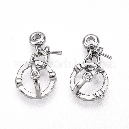 Латунный микро-паве кубический цирконий KK-U056-56P-1