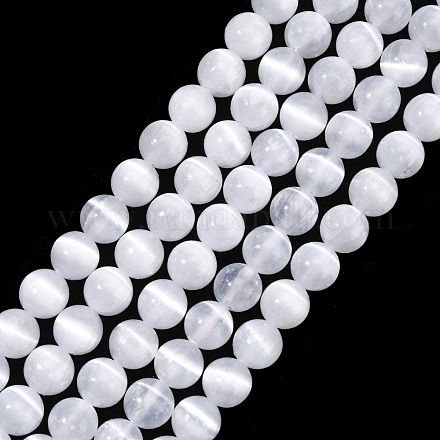 Brins de perles de sélénite naturelles G-N328-025B-02-1