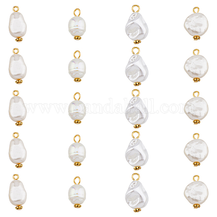Superfindings 80 pz 4 stili abs plastica imitazione perla pendenti PALLOY-FH0001-84-1