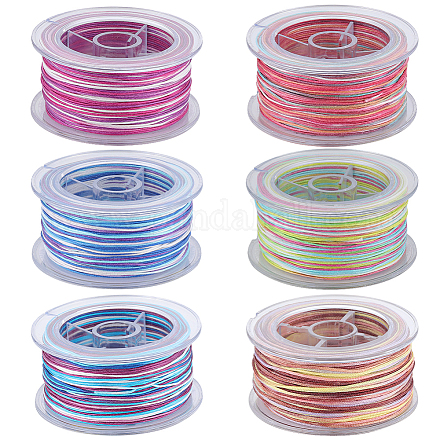 Sunnyclue 6 Rolle 6 Farben segmentgefärbter Polyesterfaden NWIR-SC0001-02-1