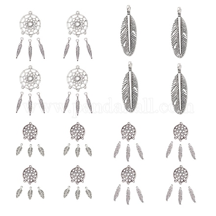 Tibetan Style Alloy Chandelier Components Links and Pendants TIBE-PH0004-47AS-1