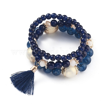 Комплекты многослойных эластичных браслетов BJEW-H533-01B-1