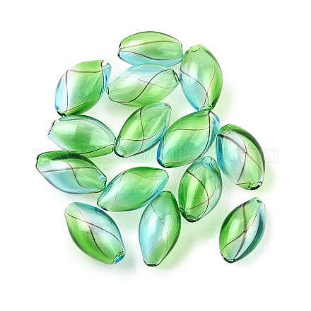 Прозрачные бусины из дутого стекла ручной работы GLAA-T012-06-1