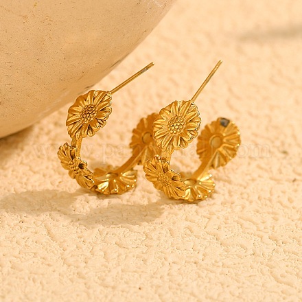 Серьги-гвоздики из нержавеющей стали 304 EJEW-B141-02G-1