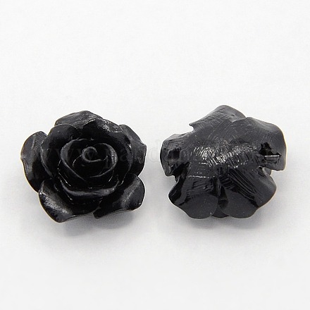 Perles roses de fleur de 3D en corail synthétique CORA-A005-14mm-01-1
