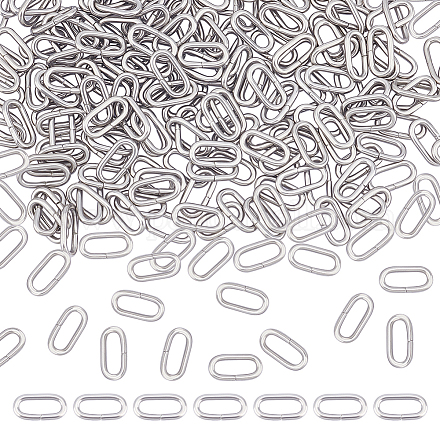 UNICRAFTALE about 200pcs Oval Linking Rings 201 Stainless Steel Link Connectors Oval Connectors 11x4mm Inner Diameter Metal Jewelry Links Closed but Unsoldered Linking Ring for Jewelry Making STAS-UN0041-30-1