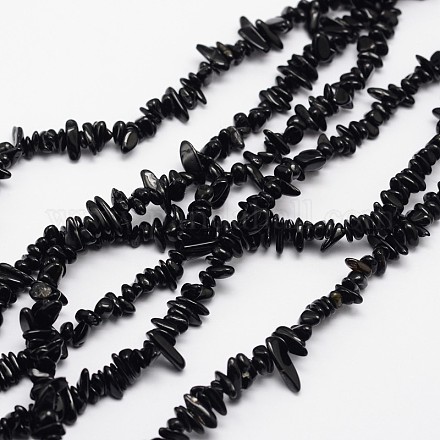 Chips natürliche schwarze Turmalin Perlen Stränge X-G-N0164-63-1