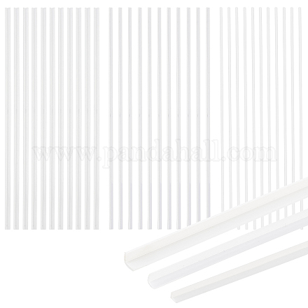 Benecreat 60 Stück 3 Stile ABS-Styrol-Kunststoff L-förmiger rechtwinkliger Streifen weiß DIY-BC0006-40-1