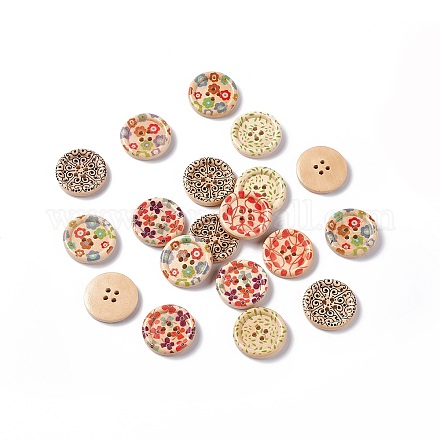 Round Painted 4-hole Basic Sewing Button NNA0Z9A-1