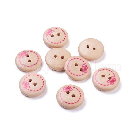 Painted Butterfly Wood Buttons with 2-Hole NNA0Z5W-1