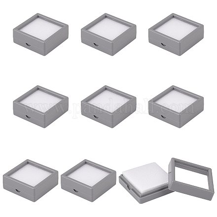 Boîte de rangement de bijoux carrée en acrylique avec fenêtre CON-WH0089-09-1