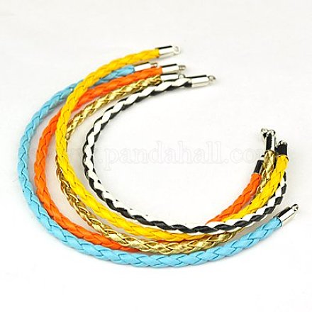 Braided PU Leather Cord Bracelet Making AJEW-JB00021-1