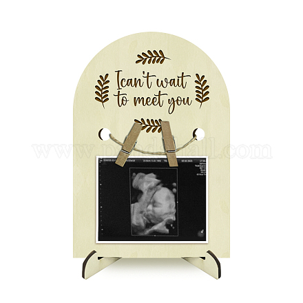 Arch Shape Wood Announcement Picture Frame Stand DJEW-WH0070-003-1