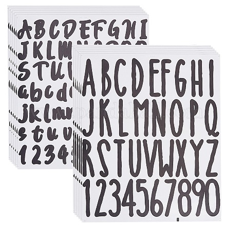Superdant 12 hoja 2 estilos pvc impermeable autoadhesivo número y alfabeto y pegatinas de signos DIY-SD0001-53-1