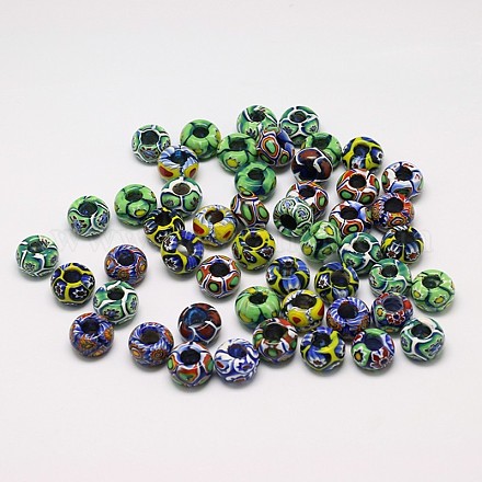 Perle di vetro millefiori europee mano mista OPDL-A005-03-1