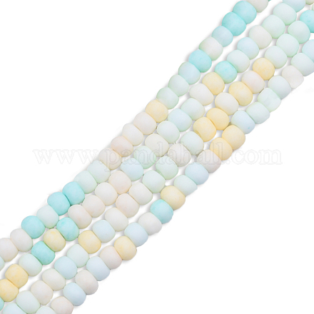Opaque Spray Painted Glass Bead Strands GLAA-N047-07-07-1