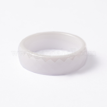 Faceted Porcelain Wide Band Rings RJEW-F048-B-05B-1