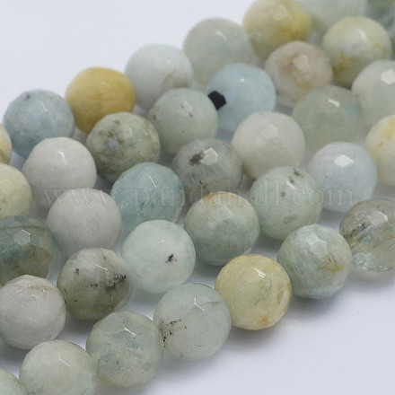 Chapelets de perles en aigue-marine naturelle G-L478-21-8mm-1