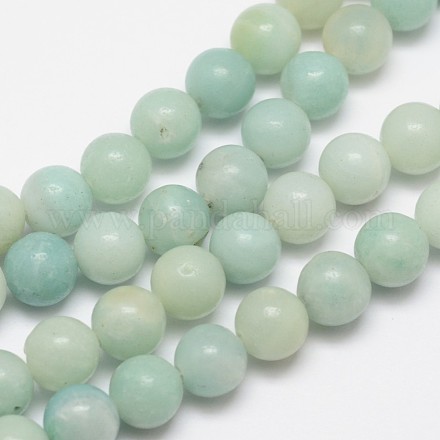 Redondas hebras de perlas naturales amazonite X-G-I183-02-10mm-1