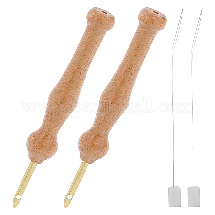 Natural Beech Wood Handle Embroidery Pens TOOL-GF0001-40-1