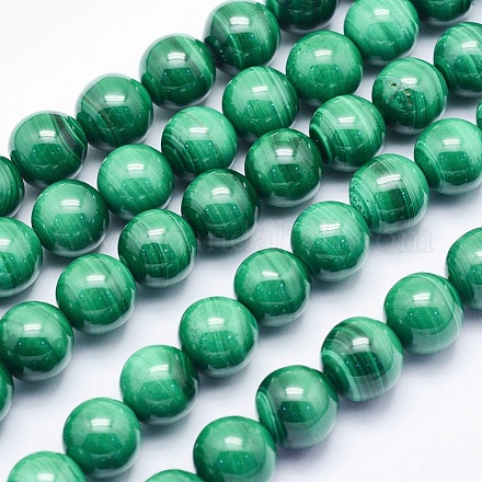 Chapelets de perles en malachite naturelle G-O166-07A-12mm-1