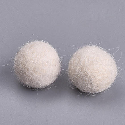 (クリアランスセール)DIY人形クラフト羊毛フェルトボール  クラフト装飾  乳白色  18~23mm AJEW-T003-20mm-02-1
