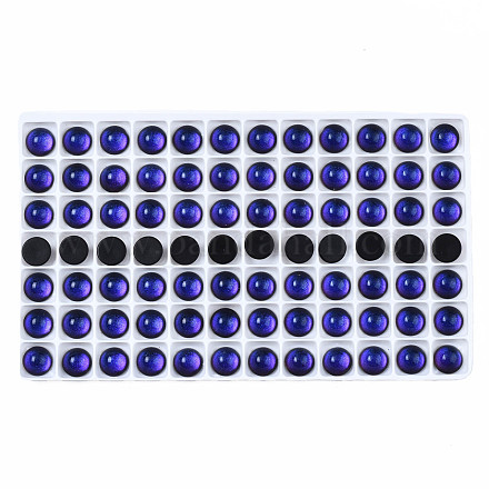 半透明のk9ガラスカボション  フラットバック  半円  ブルー  8x4mm  約84個/袋 GGLA-Q084-003A-1