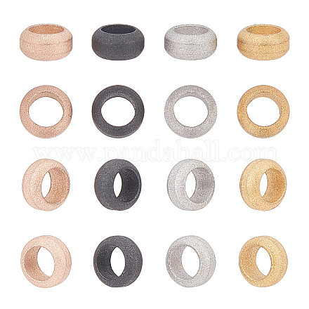 Unicraftale 40 pz 4 colori 8mm perline di rondelle in acciaio inox branelli del distanziatore strutturato perline di rondelle che trovano per la collana del braccialetto creazione di gioielli STAS-UN0028-34-1